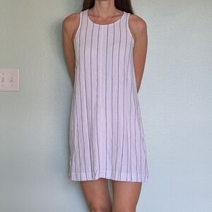 Vince Camuto White and Black Striped Dress